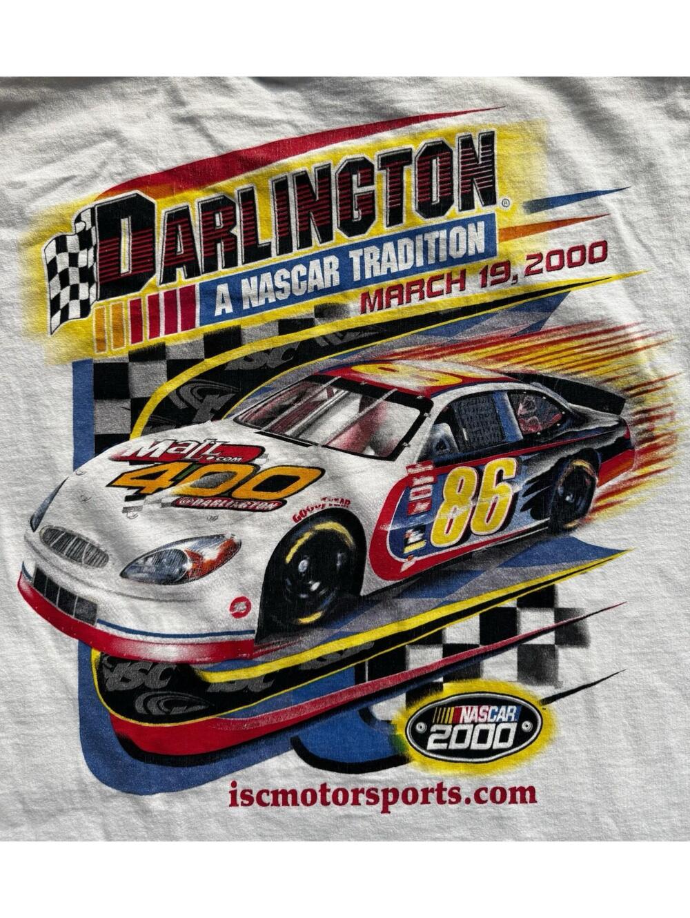 Vintage Rare NASCAR 2000 Darlington 400 Auto Racing Pocket T-Shirt XL All Sport - Picture 3 of 5